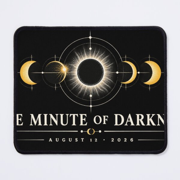 Item preview, One Minute of Darkness – Total Solar Eclipse Spain 2026 Astronomy designed and sold by ChicClicker.