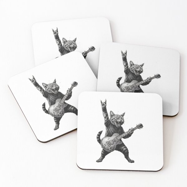Item preview, Rockstar Cat Electric Guitar Hand Gesture designed and sold by Dmo3HarkoArt.
