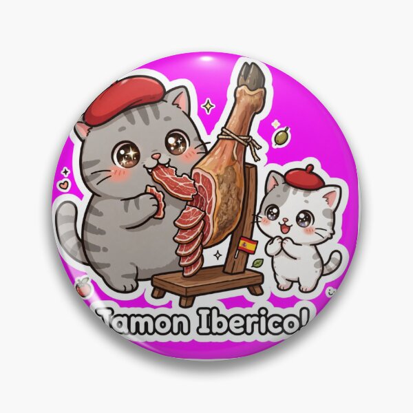 Item preview, Jamon Iberico Cats Sticker - Cute Kawaii Junior and Freda with Spanish Ham designed and sold by MAISON SYLVIE.