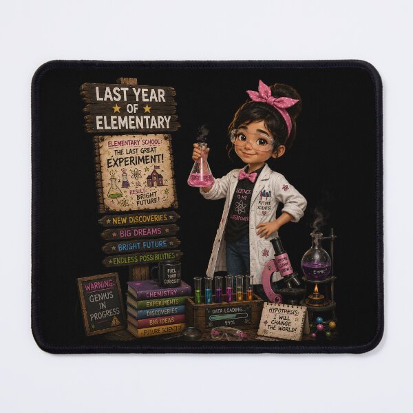 Item preview, First Day of My Last Year in Elementary,The Last Great Experiment Last Year Of Elementary School Girl Genius Scientist designed and sold by Crystal-Tree.
