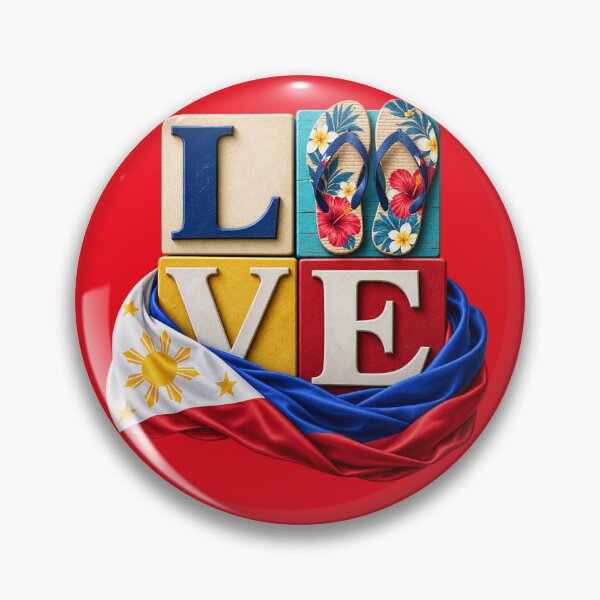 Item preview, Filipino Love – Philippines Flag & Tropical Flip Flops designed and sold by FlipFlopTeesCo.