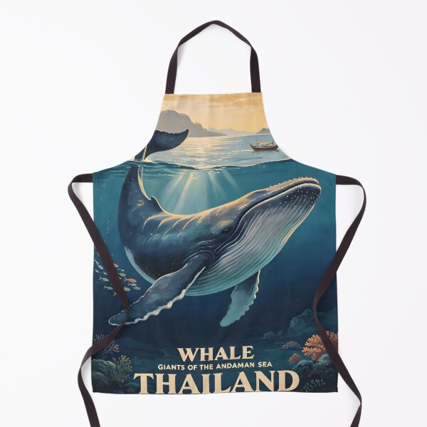 Item preview, Whale - Andaman Coral Paradise – Vintage Marine Poster designed and sold by Spirit of Siam.