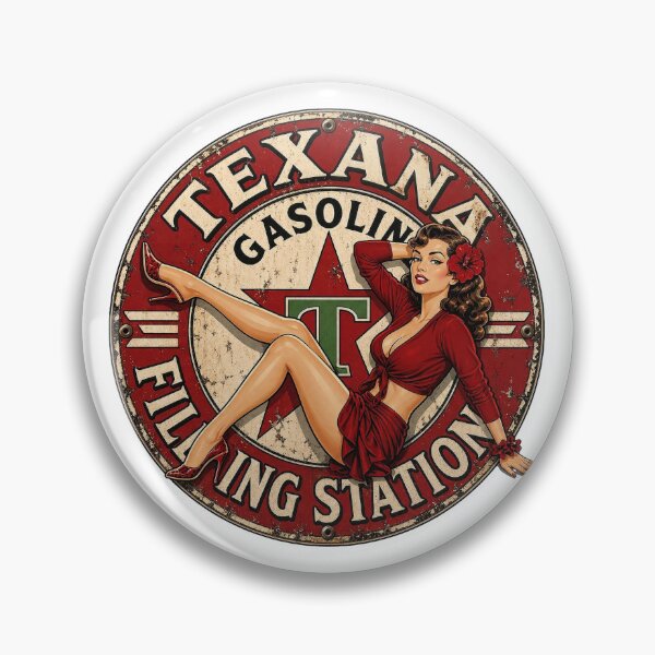 Item preview, Texana Gasoline – Vintage Pinup Service Station Sign designed and sold by Wilcox PhotoArt.