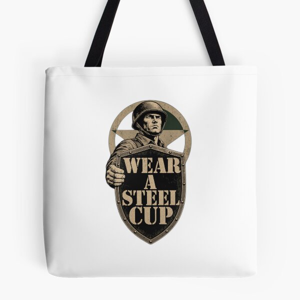 Item preview, Wear A Steel Cup Instructional Poster Tee designed and sold by Viviglow.