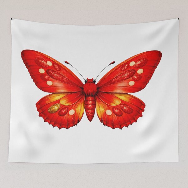 Item preview, Beautiful Red and Gold Butterfly Illustration designed and sold by AmirArtisanVibe.