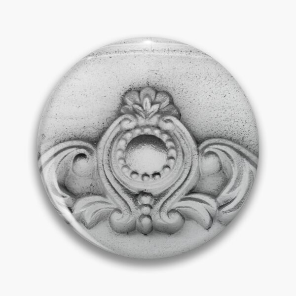 Item preview, Ornamental Architectural Plaster Relief on Classical Facade Pediment in Black and White Closeup designed and sold by Nmallia.