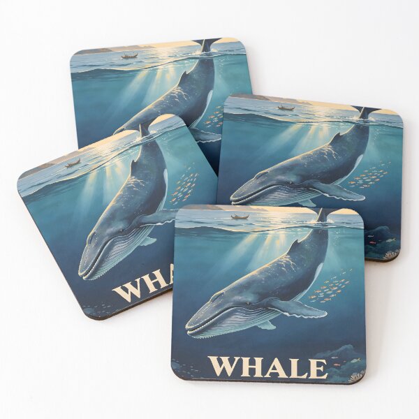 Item preview, Whale - Andaman Coral Paradise – Vintage Marine Poster designed and sold by Spirit of Siam.