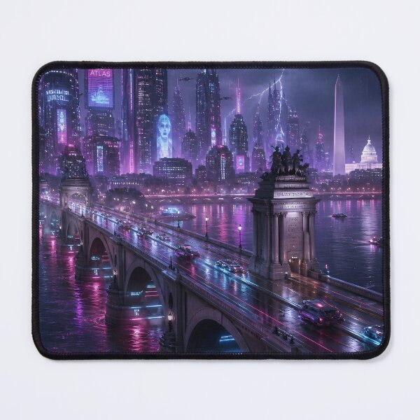 Item preview, Washington DC Cyberpunk | Neon Atlas Special Edition designed and sold by NSAstore.