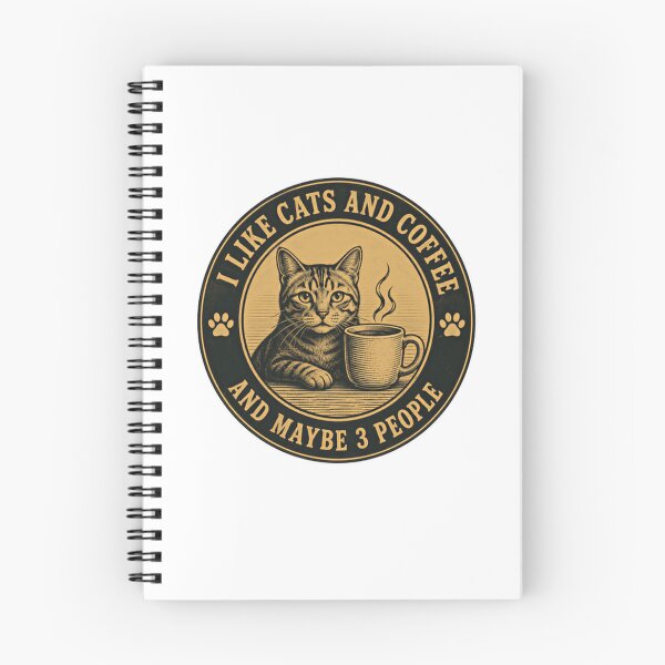 Item preview, I Like Cats And Coffee And Maybe 3 People Funny Cat Lover Introvert Coffee Drinker designed and sold by RetroMini2026.