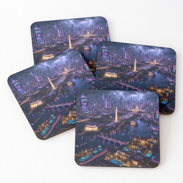 Item preview, Washington DC Cyberpunk  | Neon Atlas Special Edition designed and sold by NSAstore.