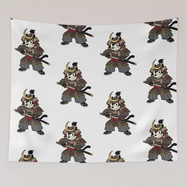 Item preview,  Cat Vintage 60s Japanese Samurai Warrior designed and sold by infinitearte.