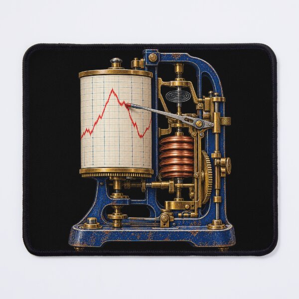 Item preview, Pressure Recorder – Vintage Mechanical Barograph Art designed and sold by yagniikd-.
