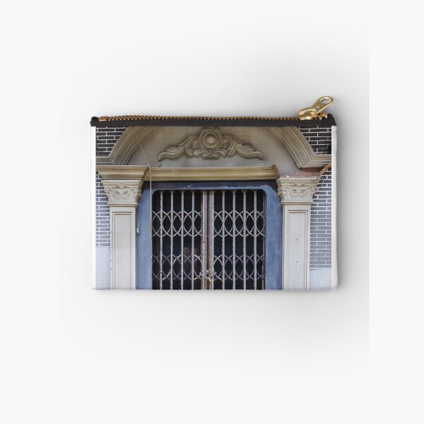 Item preview, Ornate Arched Entrance With Vintage Metal Security Gate And Decorative Classical Columned Facade designed and sold by Nmallia.