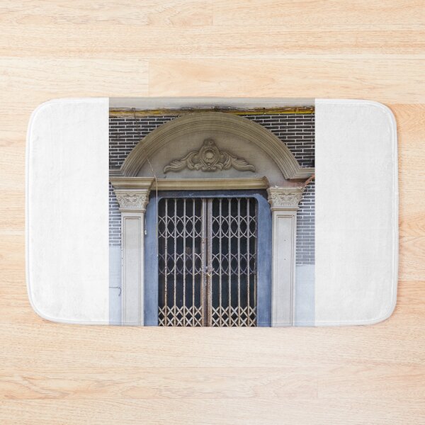 Item preview, Ornate Arched Entrance With Vintage Metal Security Gate And Decorative Classical Columned Facade designed and sold by Nmallia.