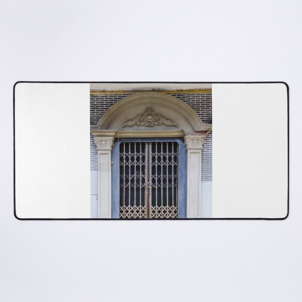 Item preview, Ornate Arched Entrance With Vintage Metal Security Gate And Decorative Classical Columned Facade designed and sold by Nmallia.