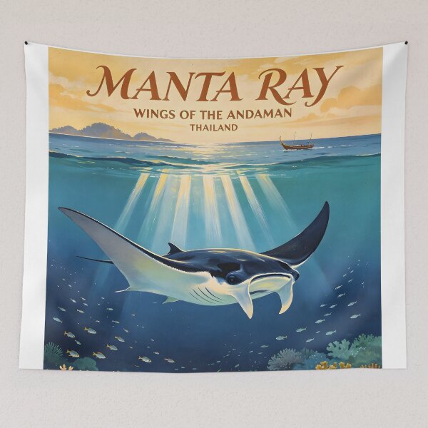 Item preview, Krabi Coral Reef Symphony – Vintage Marine Poster designed and sold by Spirit of Siam.
