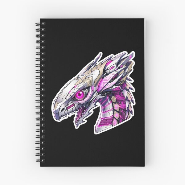 Item preview, White Mecha Cyber Dragon Magenta Neon Code Sticker designed and sold by bug4j_DragonLab.