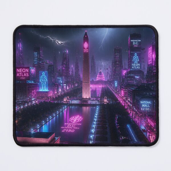 Item preview, Washington DC Cyberpunk | Neon Atlas Special Edition designed and sold by NSAstore.