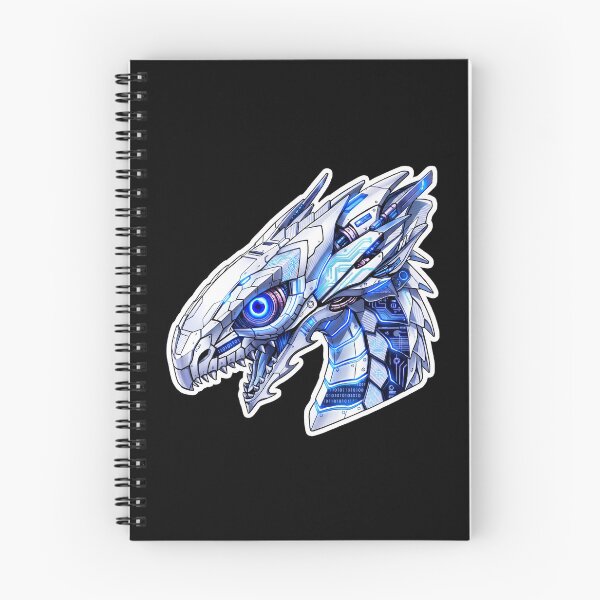 Item preview, White Mecha Cyber Dragon Blue Neon Code Sticker designed and sold by bug4j_DragonLab.