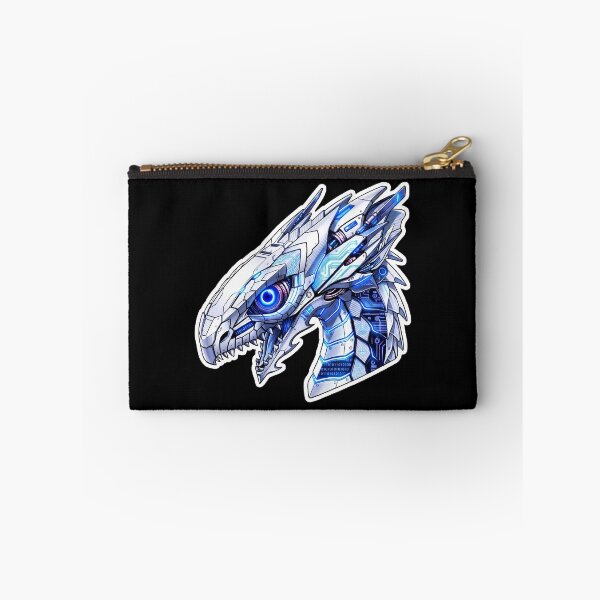 Item preview, White Mecha Cyber Dragon Blue Neon Code Sticker designed and sold by bug4j_DragonLab.