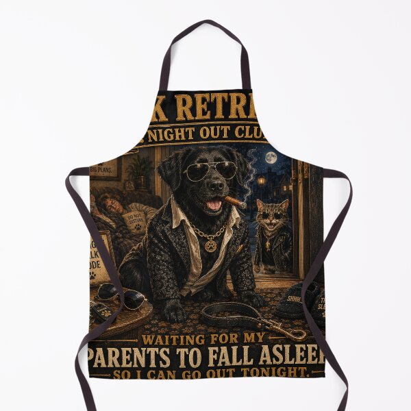 Item preview, Black Retriever Night Out Club Funny Dog and Cat Humor Design designed and sold by shopevermint.