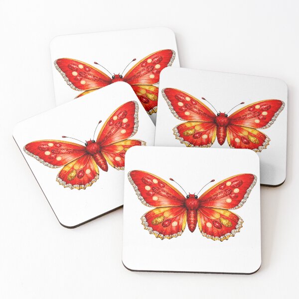 Item preview, Beautiful Red and Gold Butterfly Illustration designed and sold by AmirArtisanVibe.