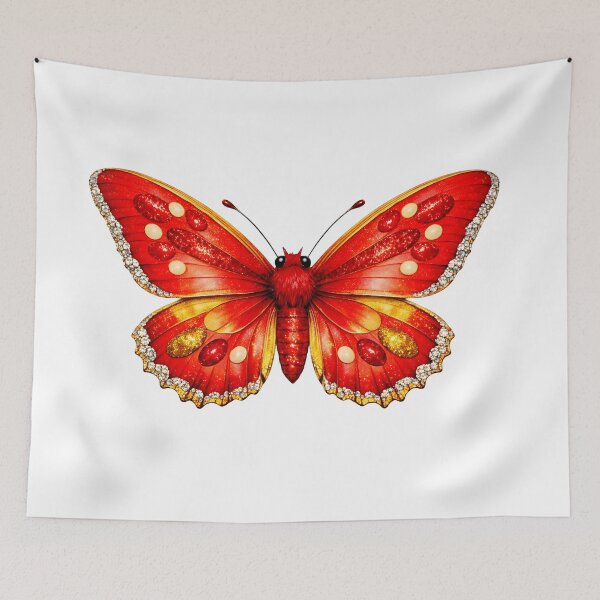 Item preview, Beautiful Red and Gold Butterfly Illustration designed and sold by AmirArtisanVibe.