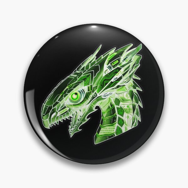 Item preview, Acid Green Mecha Cyber Dragon Head Binary Code Sticker designed and sold by bug4j_DragonLab.