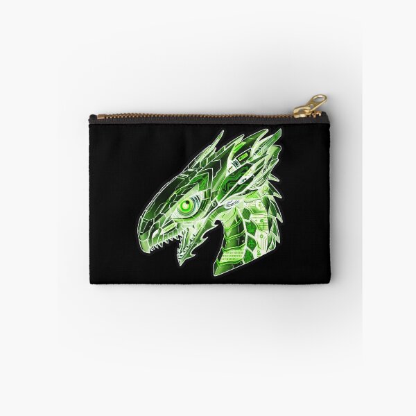 Item preview, Acid Green Mecha Cyber Dragon Head Binary Code Sticker designed and sold by bug4j_DragonLab.