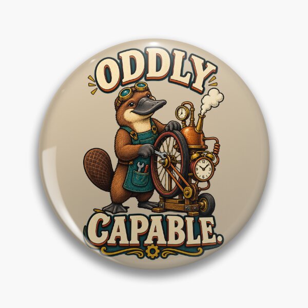 Item preview, Oddly Capable – Steampunk Platypus Mechanic designed and sold by VioVibe.
