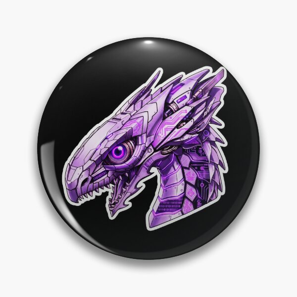 Item preview, Cyber Lavender Mecha Dragon Head Purple Neon Code Sticker designed and sold by bug4j_DragonLab.