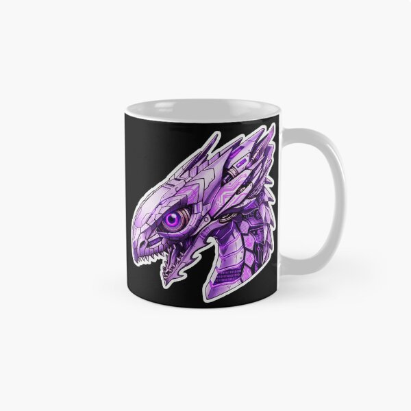 Item preview, Cyber Lavender Mecha Dragon Head Purple Neon Code Sticker designed and sold by bug4j_DragonLab.