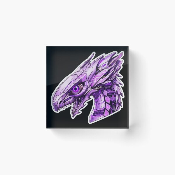 Item preview, Cyber Lavender Mecha Dragon Head Purple Neon Code Sticker designed and sold by bug4j_DragonLab.