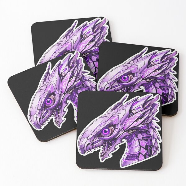 Item preview, Cyber Lavender Mecha Dragon Head Purple Neon Code Sticker designed and sold by bug4j_DragonLab.