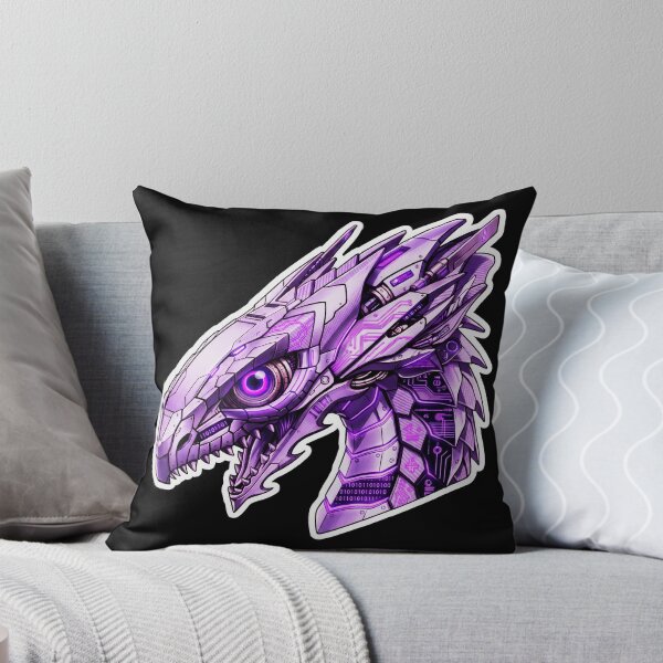 Item preview, Cyber Lavender Mecha Dragon Head Purple Neon Code Sticker designed and sold by bug4j_DragonLab.