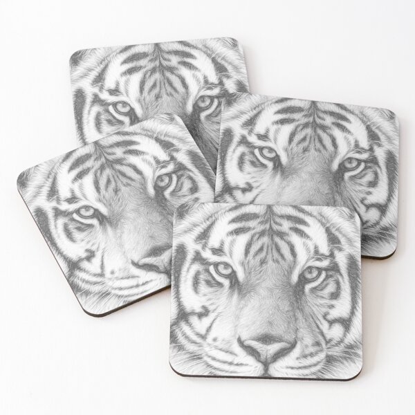 Item preview, Detailed Tiger Portrait - Realistic Digital Pencil Art designed and sold by Leon Woods Pencil Art.