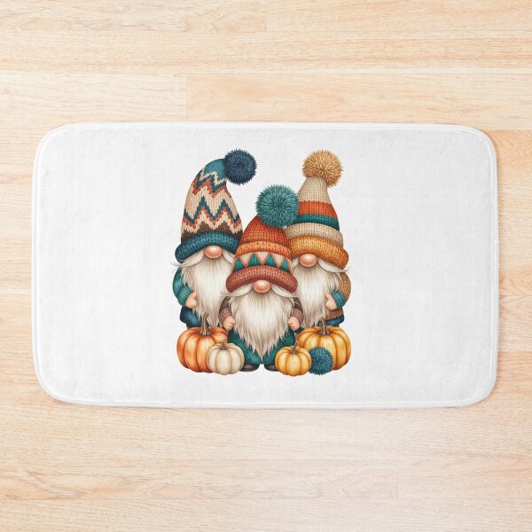 Item preview, Gnomes with Pompom Hats and Pumpkins designed and sold by jkrphoto.