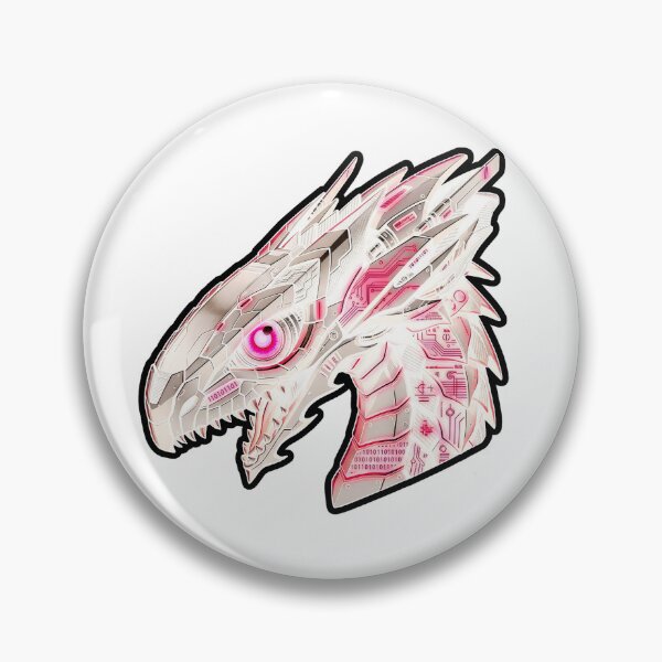 Item preview, White Mecha Cyber Dragon Hot Pink Binary Code Sticker designed and sold by bug4j_DragonLab.