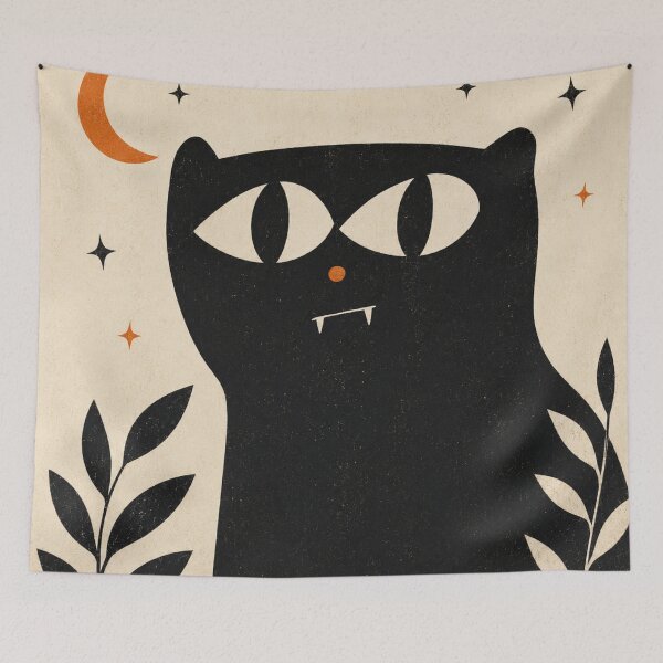 Item preview, Black Cat Crescent Moon | Witchy Celestial Cat Aesthetic designed and sold by AbstractAuraArt.