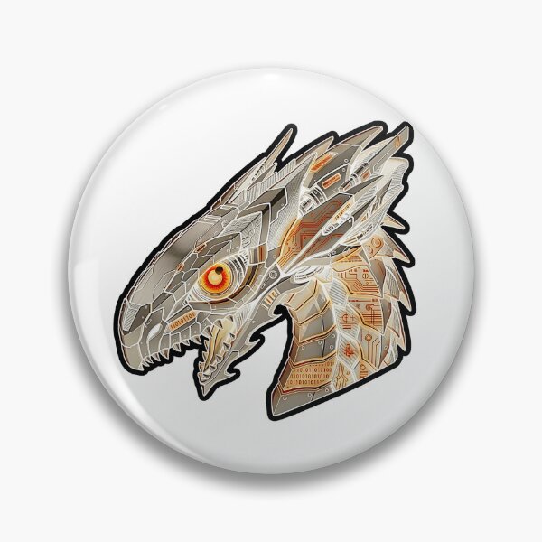 Item preview, Steampunk Cyber Dragon Head Industrial Gold Code Sticker designed and sold by bug4j_DragonLab.