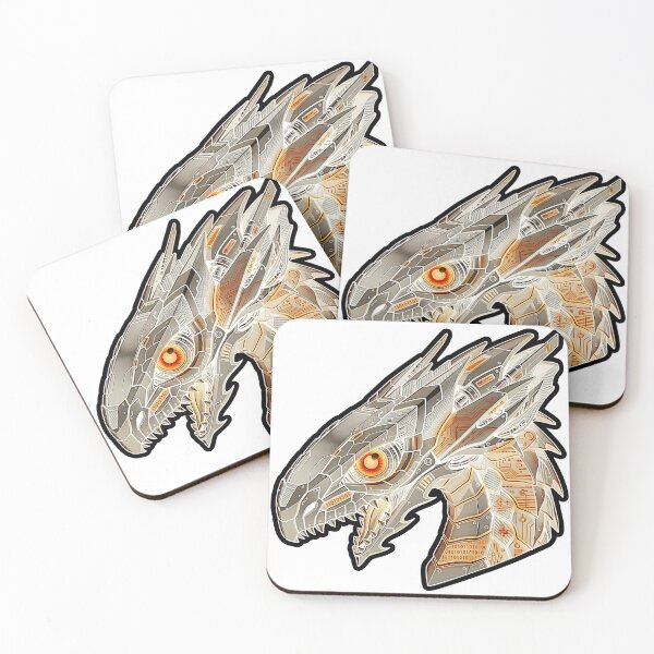 Item preview, Steampunk Cyber Dragon Head Industrial Gold Code Sticker designed and sold by bug4j_DragonLab.