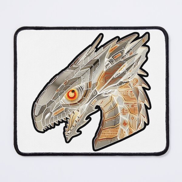 Item preview, Steampunk Cyber Dragon Head Industrial Gold Code Sticker designed and sold by bug4j_DragonLab.