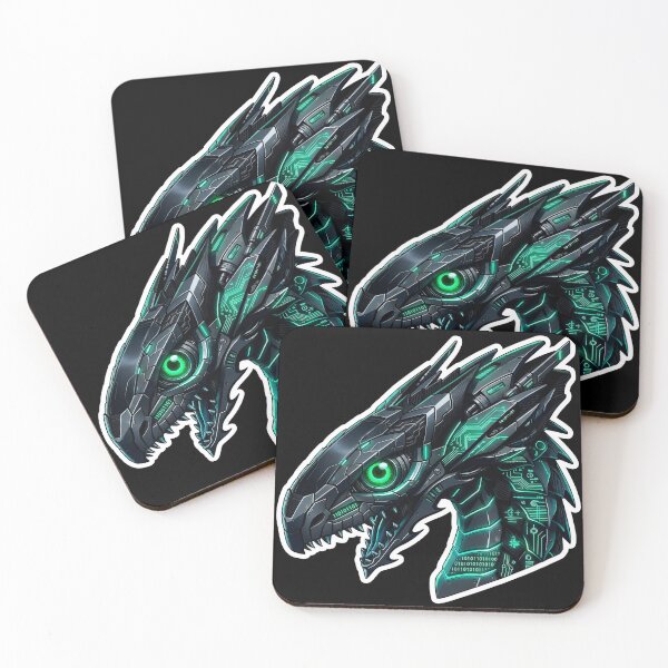 Item preview, Matrix Binary Cyber Dragon Head Hacking Code Sticker designed and sold by bug4j_DragonLab.