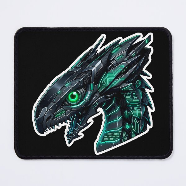 Item preview, Matrix Binary Cyber Dragon Head Hacking Code Sticker designed and sold by bug4j_DragonLab.