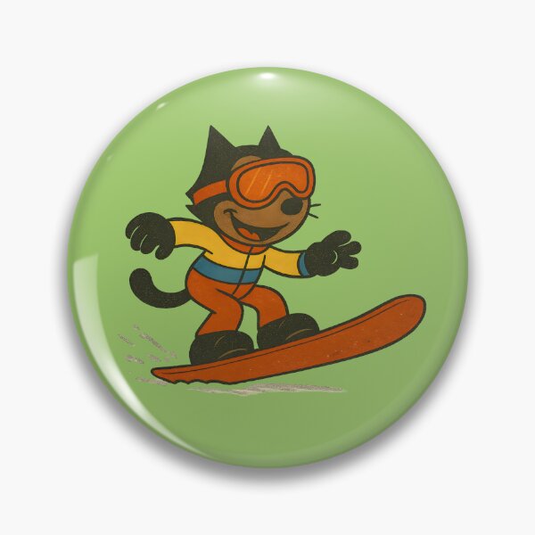 Item preview, VINTAGE CAT ON THE SLOPE ALL TANNED WITH A SNOWBOARD designed and sold by infinitearte.