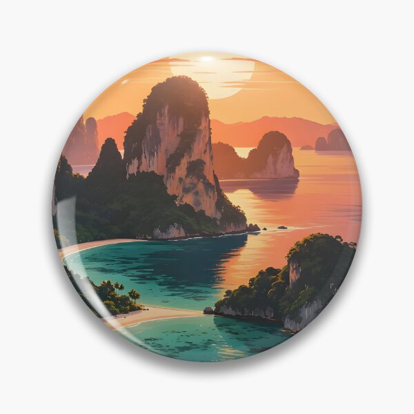 Item preview, ANG THONG MARINE PARK – Retro Sunset Poster designed and sold by Spirit of Siam.