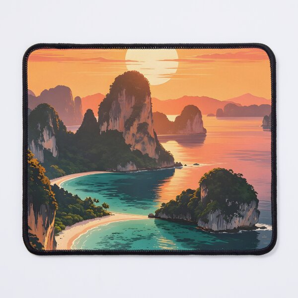 Item preview, ANG THONG MARINE PARK – Retro Sunset Poster designed and sold by Spirit of Siam.