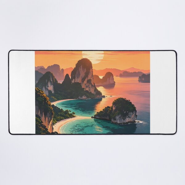 Item preview, ANG THONG MARINE PARK – Retro Sunset Poster designed and sold by Spirit of Siam.