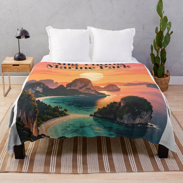 Item preview, ANG THONG MARINE PARK – Retro Sunset Poster designed and sold by Spirit of Siam.