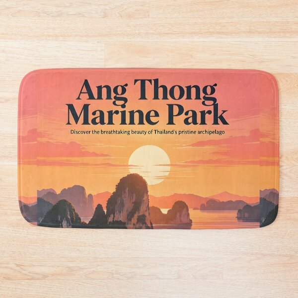 Item preview, ANG THONG MARINE PARK – Retro Sunset Poster designed and sold by Spirit of Siam.